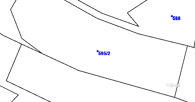 Parcela st. 595/2 v KÚ Rohovka, Katastrální mapa