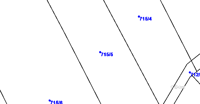 Parcela st. 715/5 v KÚ Rohovka, Katastrální mapa