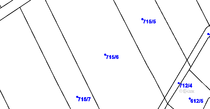 Parcela st. 715/6 v KÚ Rohovka, Katastrální mapa