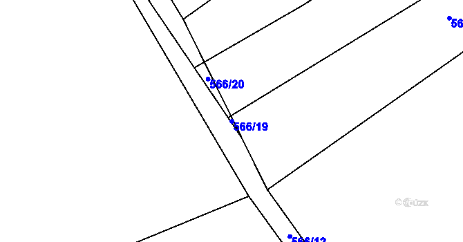 Parcela st. 566/19 v KÚ Branišov, Katastrální mapa