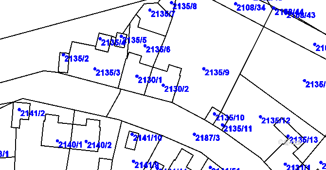 Parcela st. 2130/2 v KÚ Prášily, Katastrální mapa