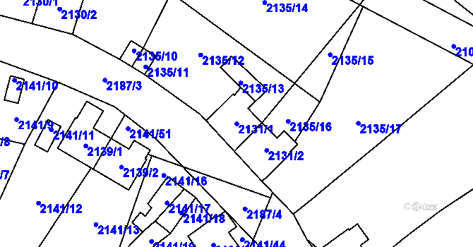 Parcela st. 2131/1 v KÚ Prášily, Katastrální mapa