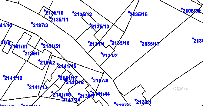 Parcela st. 2131/2 v KÚ Prášily, Katastrální mapa
