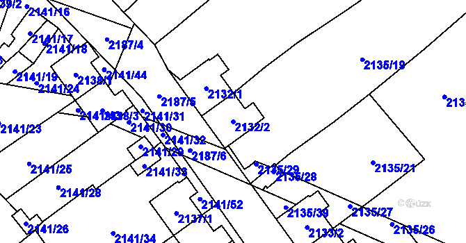 Parcela st. 2132/2 v KÚ Prášily, Katastrální mapa