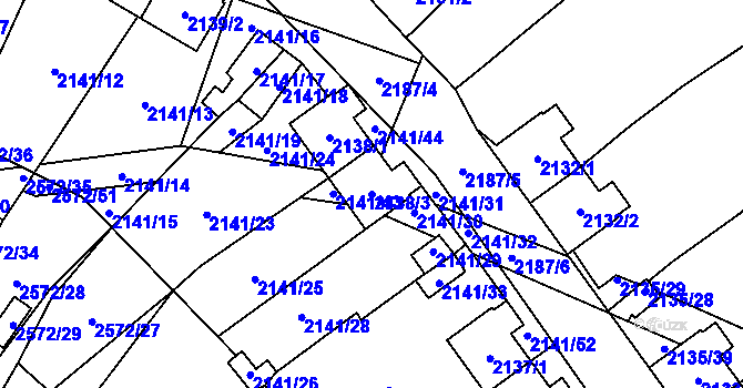 Parcela st. 2138/3 v KÚ Prášily, Katastrální mapa