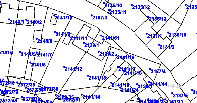 Parcela st. 2139/2 v KÚ Prášily, Katastrální mapa