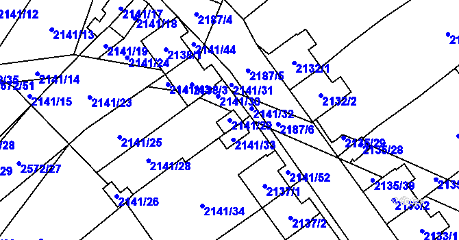 Parcela st. 2141/29 v KÚ Prášily, Katastrální mapa