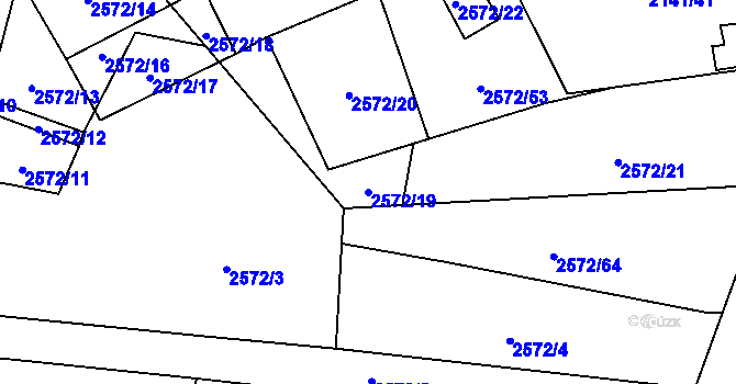 Parcela st. 2572/19 v KÚ Prášily, Katastrální mapa