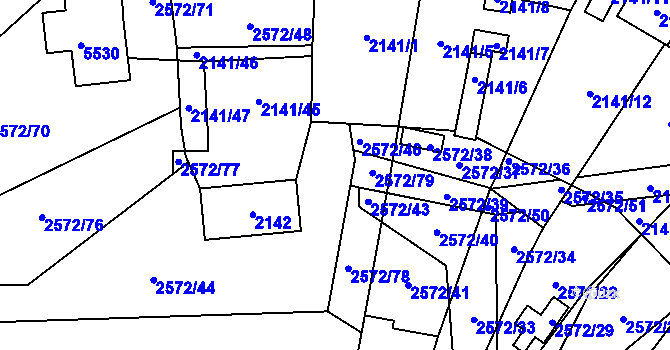 Parcela st. 2572/45 v KÚ Prášily, Katastrální mapa