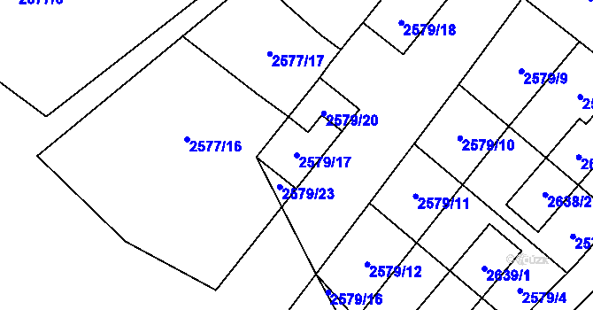 Parcela st. 2579/17 v KÚ Prášily, Katastrální mapa