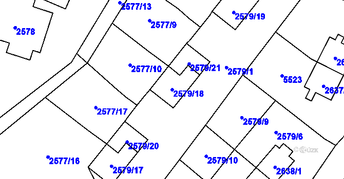Parcela st. 2579/18 v KÚ Prášily, Katastrální mapa