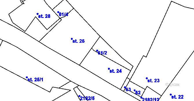 Parcela st. 61/2 v KÚ Dobrá Voda u Křižanova, Katastrální mapa