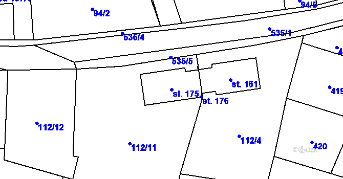Parcela st. 175 v KÚ Dolní Dobrá Voda, Katastrální mapa