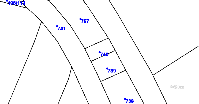 Parcela st. 740 v KÚ Horní Dobrá Voda, Katastrální mapa