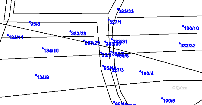 Parcela st. 95/9 v KÚ Bílsko u Hořic, Katastrální mapa