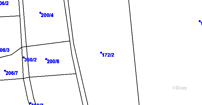 Parcela st. 172/2 v KÚ Bílsko u Hořic, Katastrální mapa