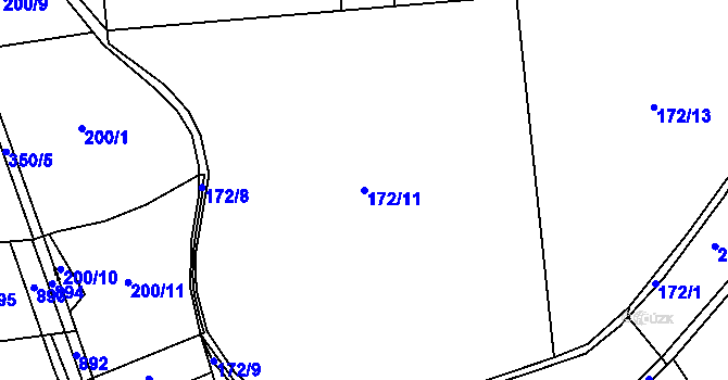 Parcela st. 172/11 v KÚ Bílsko u Hořic, Katastrální mapa