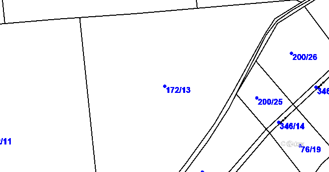 Parcela st. 172/13 v KÚ Bílsko u Hořic, Katastrální mapa