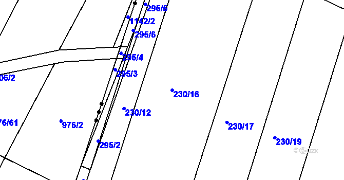 Parcela st. 230/16 v KÚ Bílsko u Hořic, Katastrální mapa