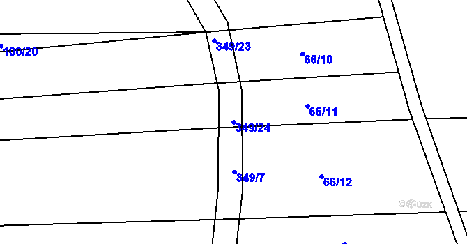 Parcela st. 349/24 v KÚ Bílsko u Hořic, Katastrální mapa