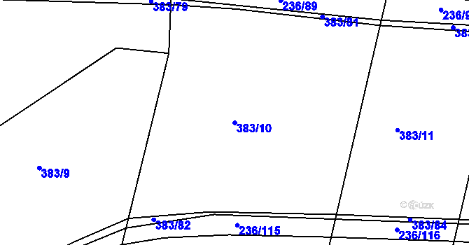 Parcela st. 383/10 v KÚ Bílsko u Hořic, Katastrální mapa