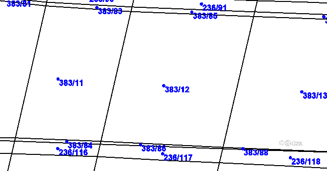 Parcela st. 383/12 v KÚ Bílsko u Hořic, Katastrální mapa