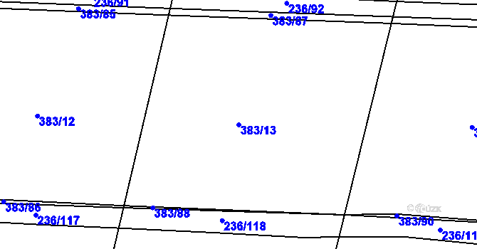 Parcela st. 383/13 v KÚ Bílsko u Hořic, Katastrální mapa