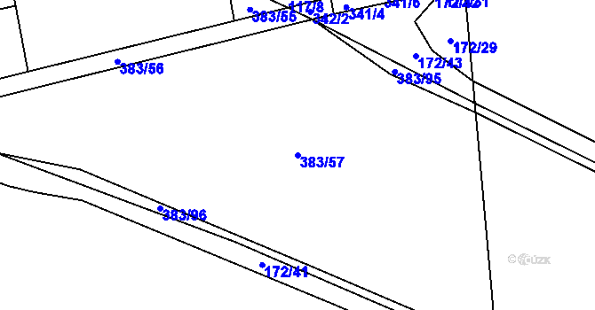 Parcela st. 383/57 v KÚ Bílsko u Hořic, Katastrální mapa
