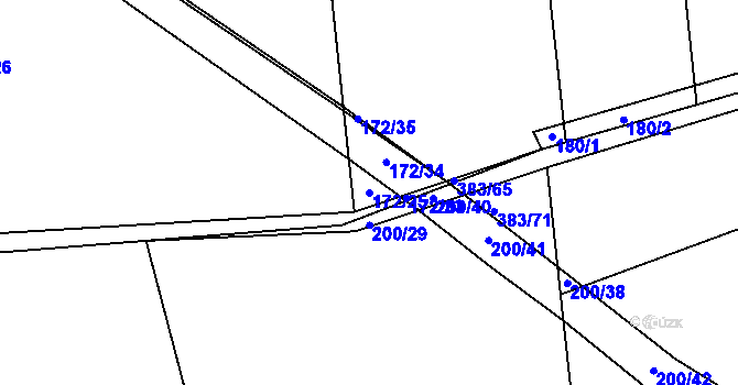 Parcela st. 172/25 v KÚ Bílsko u Hořic, Katastrální mapa