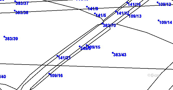 Parcela st. 109/15 v KÚ Bílsko u Hořic, Katastrální mapa
