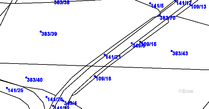 Parcela st. 141/21 v KÚ Bílsko u Hořic, Katastrální mapa