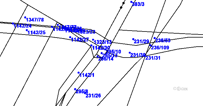 Parcela st. 295/13 v KÚ Bílsko u Hořic, Katastrální mapa