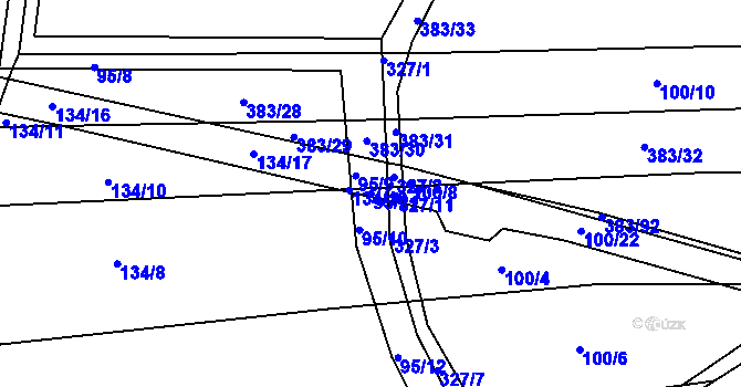Parcela st. 95/21 v KÚ Bílsko u Hořic, Katastrální mapa