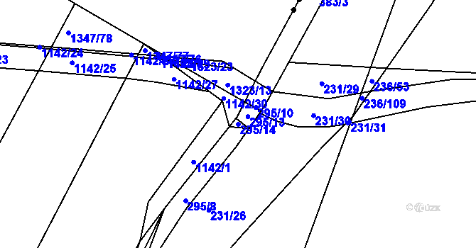 Parcela st. 295/14 v KÚ Bílsko u Hořic, Katastrální mapa