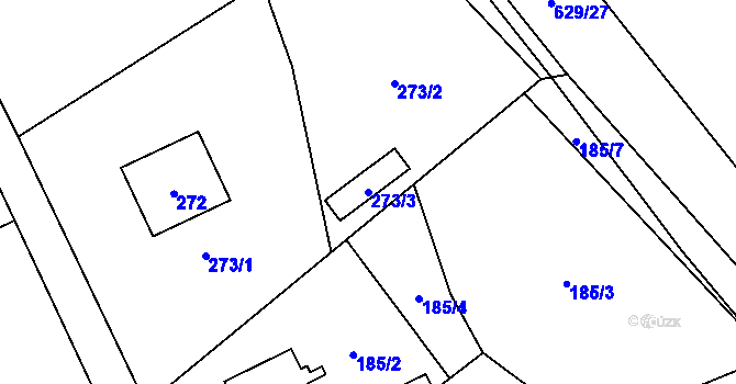 Parcela st. 273/3 v KÚ Dobranov, Katastrální mapa
