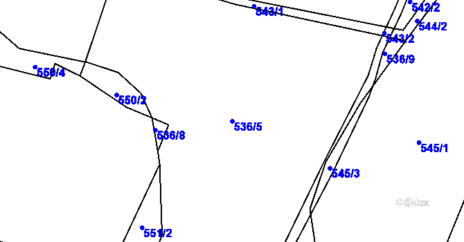 Parcela st. 536/5 v KÚ Dobranov, Katastrální mapa