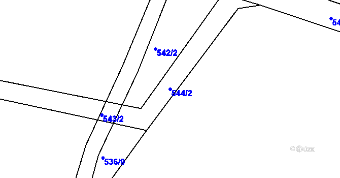 Parcela st. 544/2 v KÚ Dobranov, Katastrální mapa