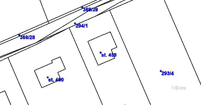 Parcela st. 459 v KÚ Dobratice, Katastrální mapa