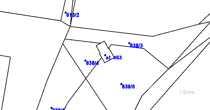 Parcela st. 463 v KÚ Dobratice, Katastrální mapa
