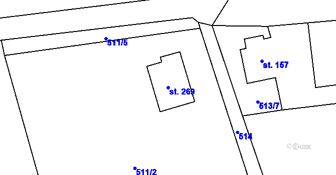 Parcela st. 269 v KÚ Dobratice, Katastrální mapa