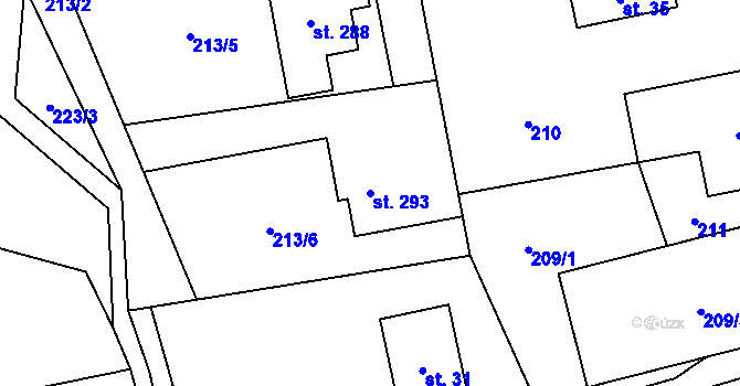 Parcela st. 293 v KÚ Dobratice, Katastrální mapa