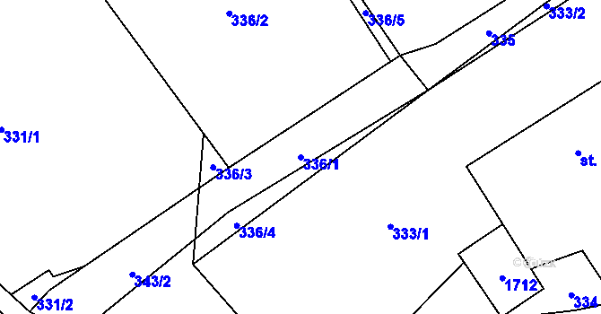 Parcela st. 336/1 v KÚ Dobratice, Katastrální mapa