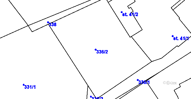 Parcela st. 336/2 v KÚ Dobratice, Katastrální mapa