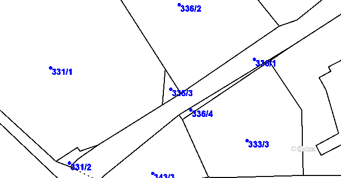 Parcela st. 336/3 v KÚ Dobratice, Katastrální mapa