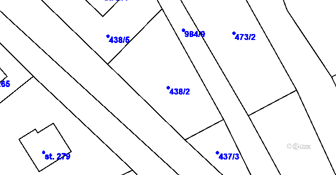 Parcela st. 438/2 v KÚ Dobratice, Katastrální mapa
