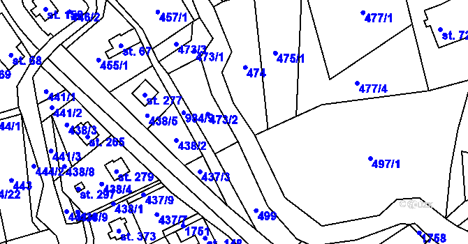 Parcela st. 998 v KÚ Dobratice, Katastrální mapa