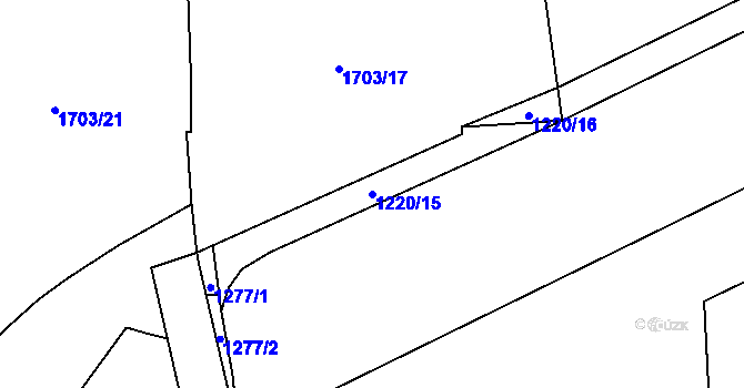 Parcela st. 1220/15 v KÚ Dobratice, Katastrální mapa