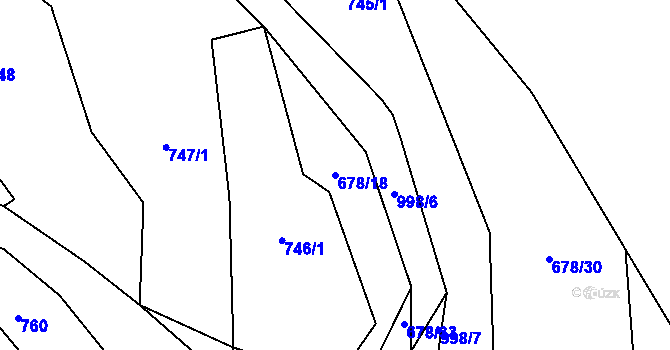 Parcela st. 678/18 v KÚ Dobratice, Katastrální mapa