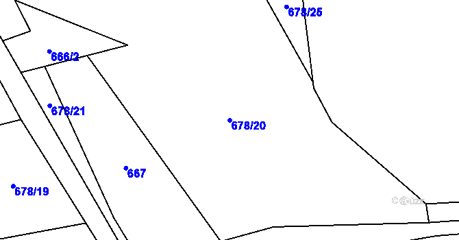 Parcela st. 678/20 v KÚ Dobratice, Katastrální mapa