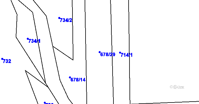 Parcela st. 678/29 v KÚ Dobratice, Katastrální mapa